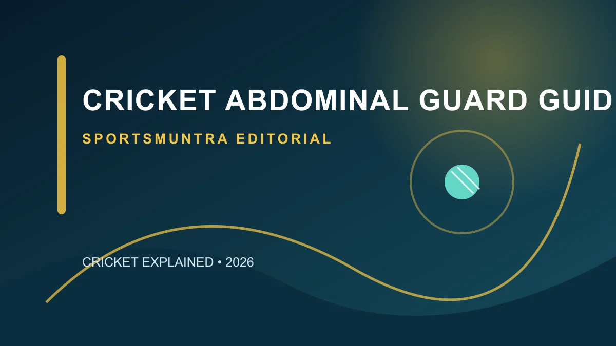 Original editorial illustration for Cricket Abdominal Guard Guide: fit, support and safe use
