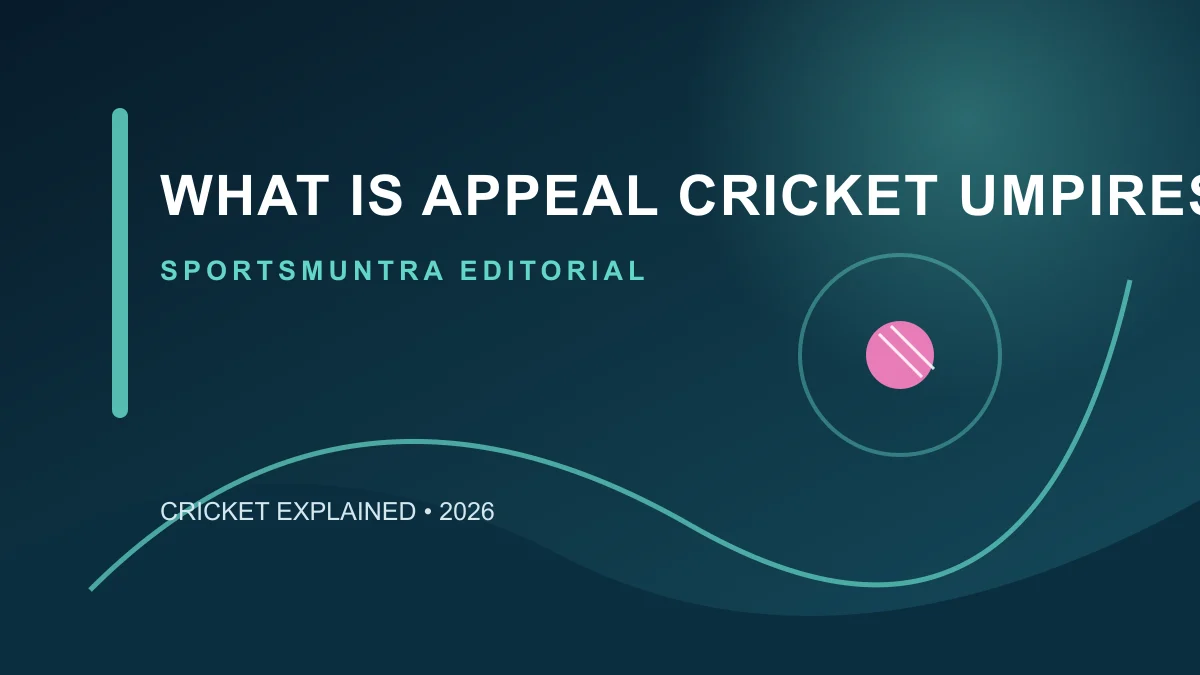 Original SportsMuntra illustration for What Is an Appeal in Cricket? The Umpire’s Decision