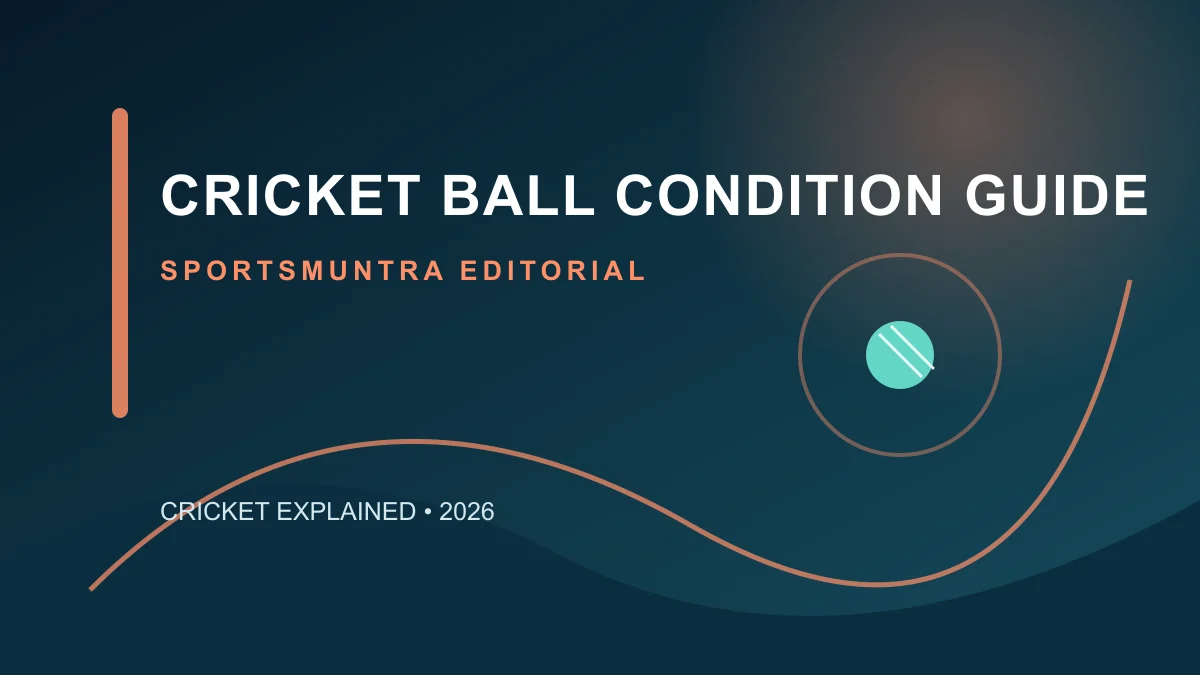 Original editorial illustration for Cricket Ball Condition Guide: shine, wear and legal use
