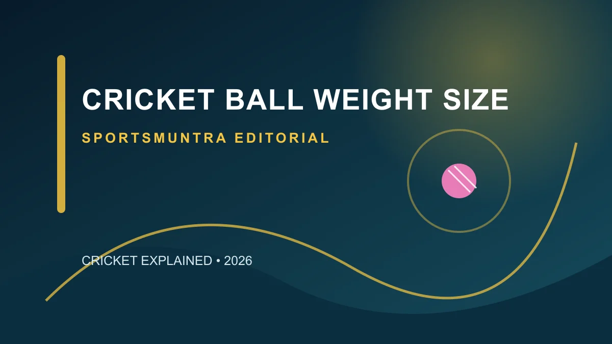 Original SportsMuntra illustration for Cricket Ball Weight and Size: What the Laws Require