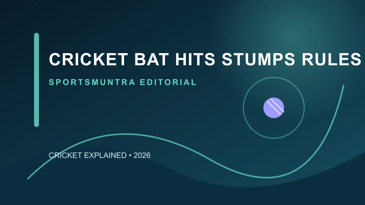 Original editorial illustration for Cricket Bat Hits Stumps Rules: when is it Hit Wicket?