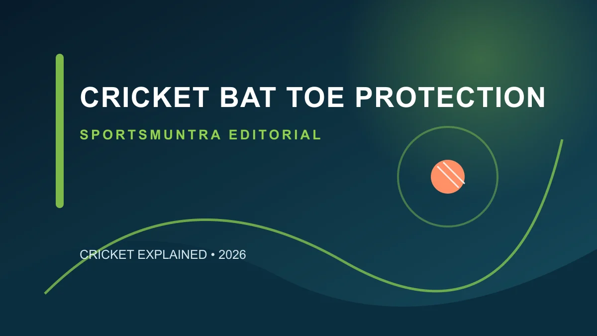 Original editorial illustration for Cricket Bat Toe Protection: why the bottom edge needs care