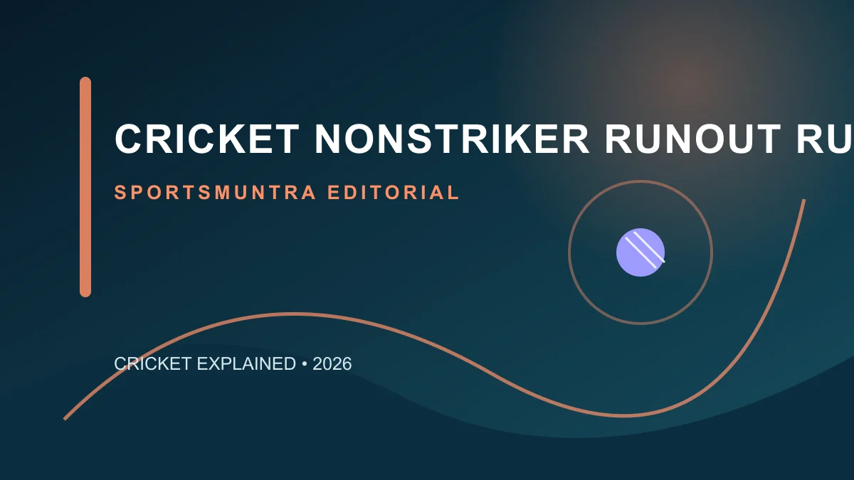 Original editorial illustration for Cricket Non-Striker Run-Out Rules: what Law 38 says