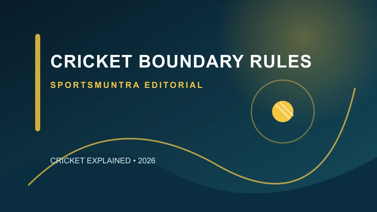 Original editorial illustration for Cricket Boundary Rules: ropes, fours, sixes and fielding contact