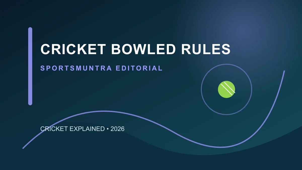 Original SportsMuntra illustration for Cricket Bowled Rules: When Is the Wicket Put Down?