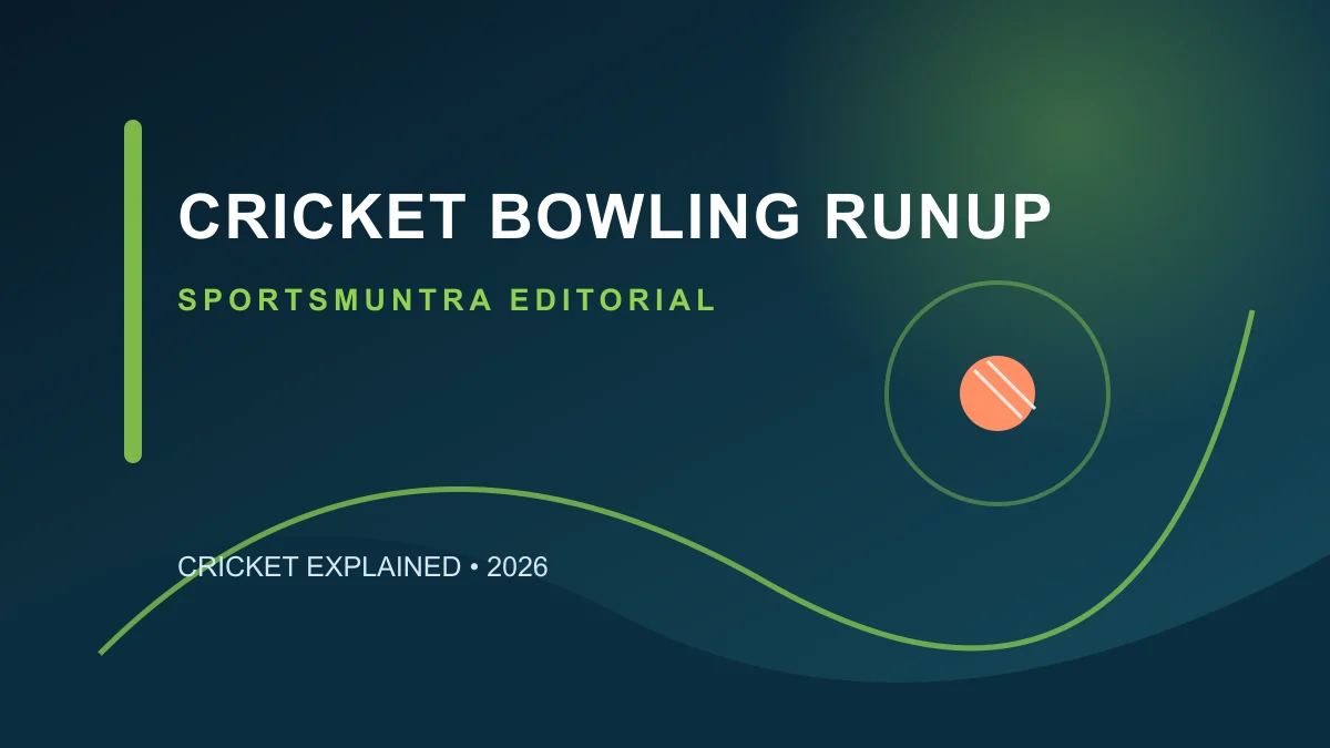 Original editorial illustration for Cricket Bowling Run-Up: rhythm, alignment and safe practice