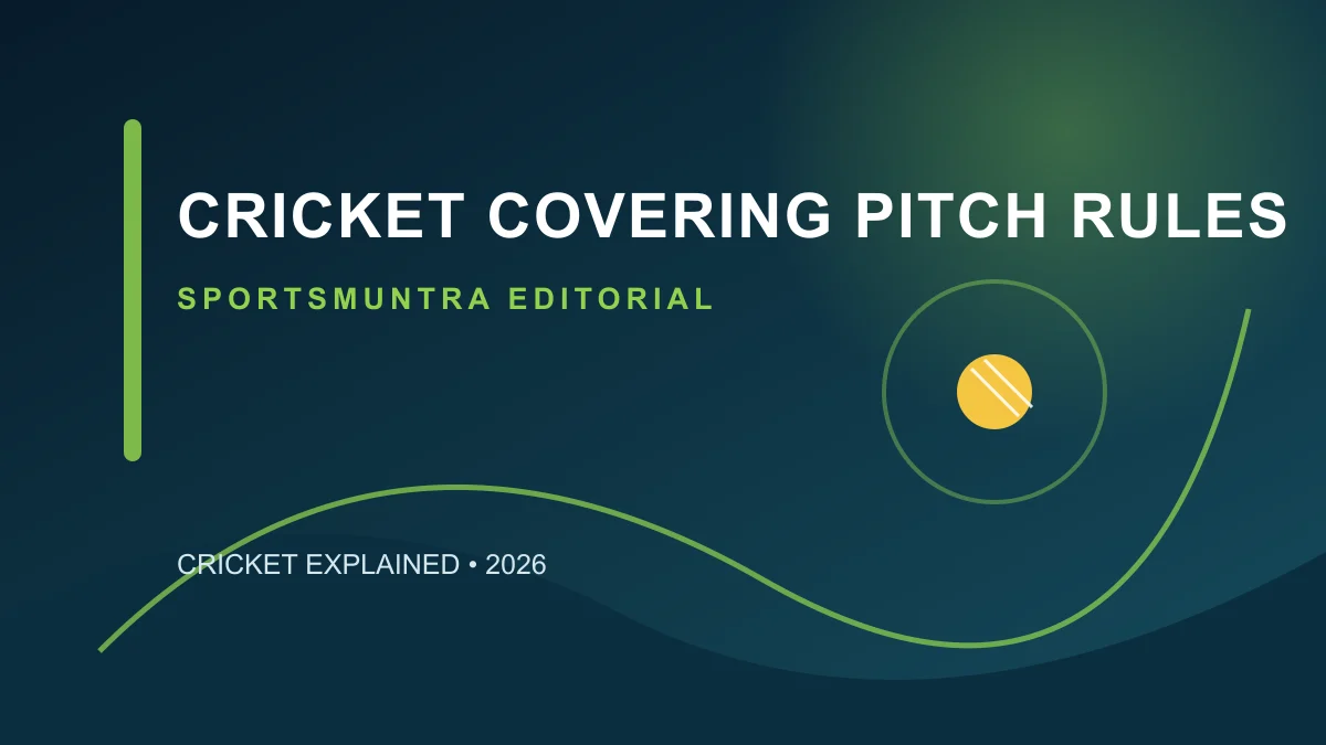 Original SportsMuntra illustration for Cricket Covering the Pitch Rules: What Covers Protect