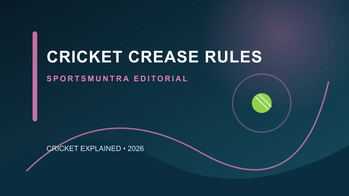 Original editorial illustration for Cricket Crease Rules: popping, bowling and return creases explained