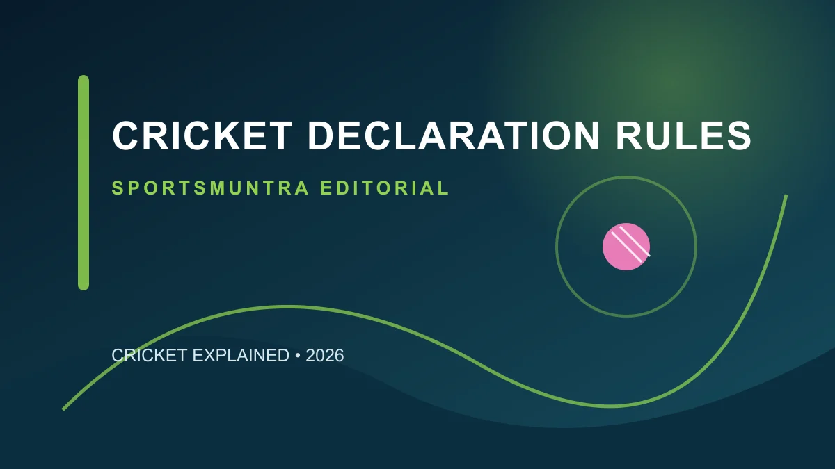Original SportsMuntra illustration for Cricket Declaration Rules: When Can a Captain Close an Innings?