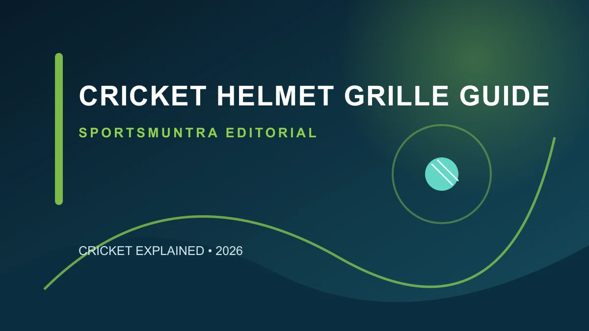 Original editorial illustration for Cricket Helmet Grille Guide: visibility, spacing and fit