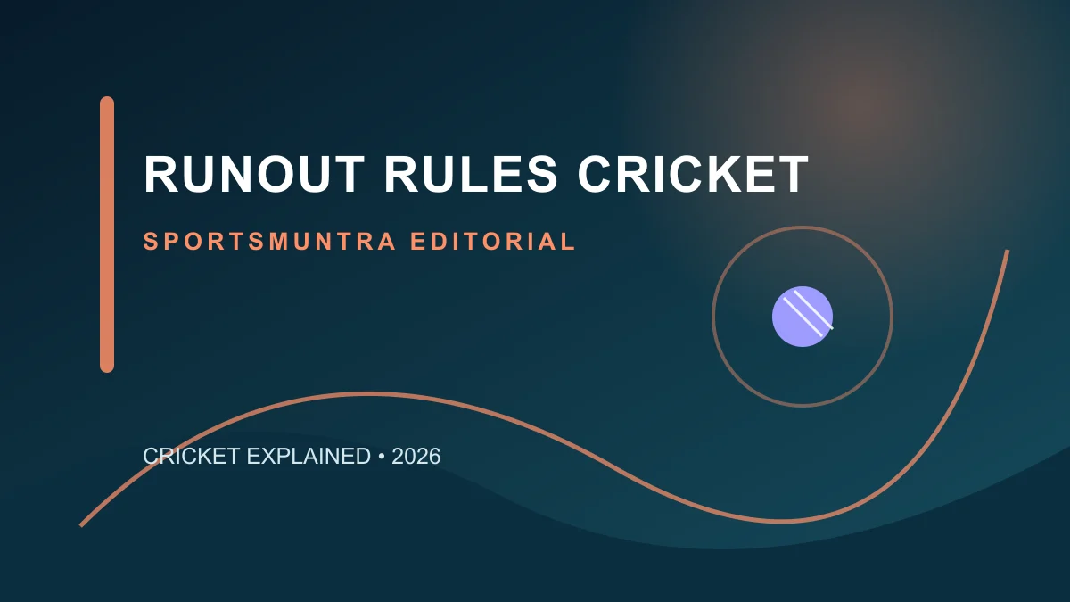 Original SportsMuntra illustration for Run-Out Rules in Cricket: When Is the Batter Out?
