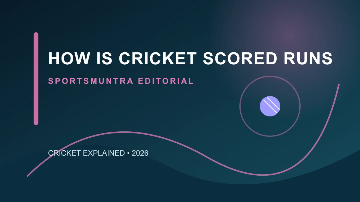 Original SportsMuntra illustration for How Is Cricket Scored? Runs, Wickets, Overs and Extras