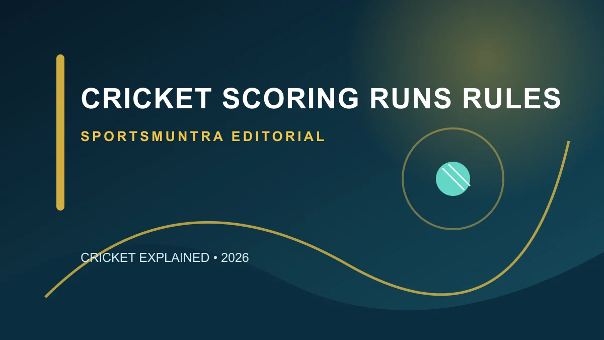 Original SportsMuntra illustration for Cricket Scoring Runs Rules: How the Laws Count Runs