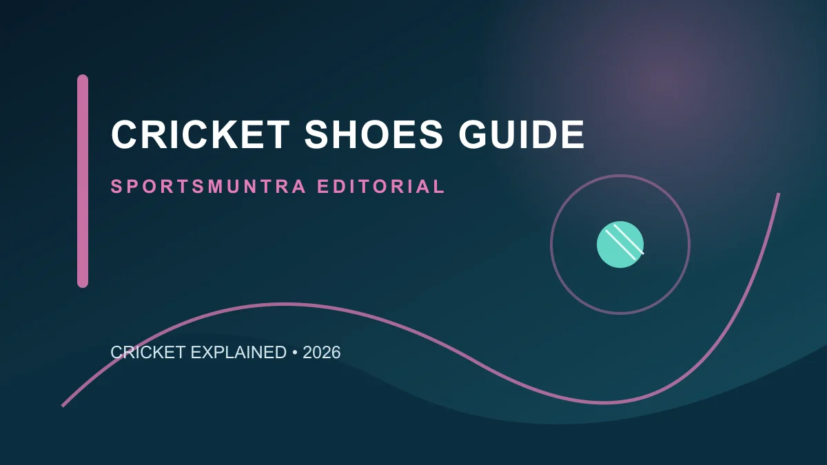 Original editorial illustration for Cricket Shoes Guide: spikes, traction and playing surface