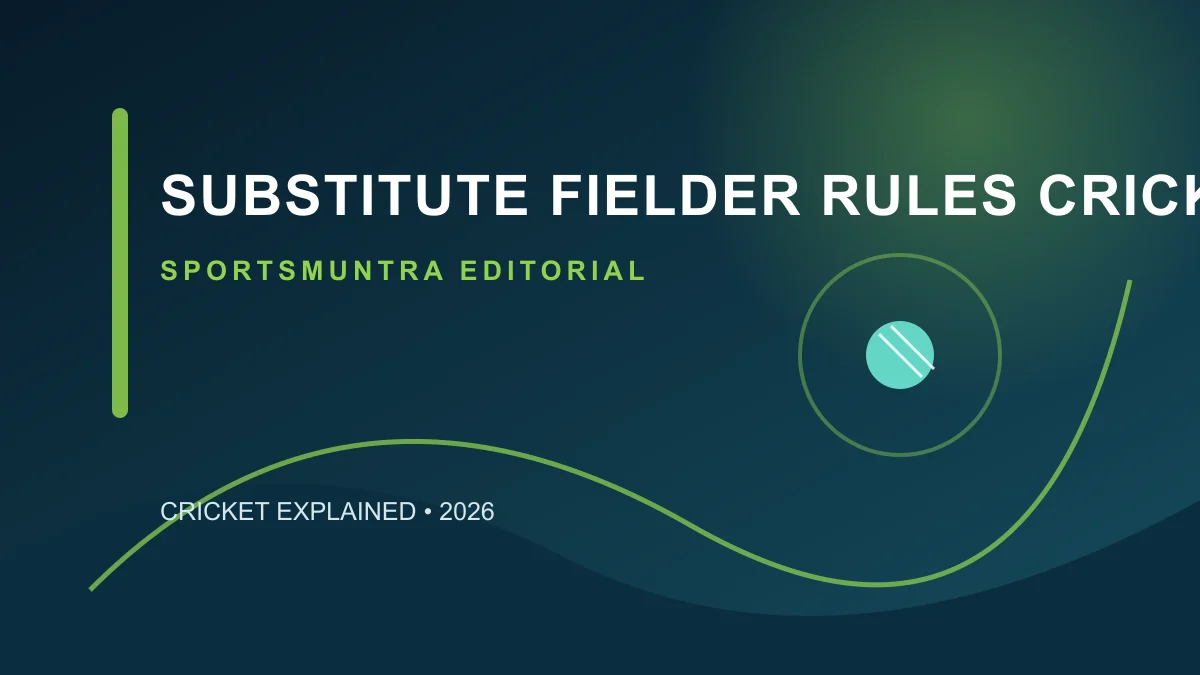 Original SportsMuntra illustration for Substitute Fielder Rules in Cricket