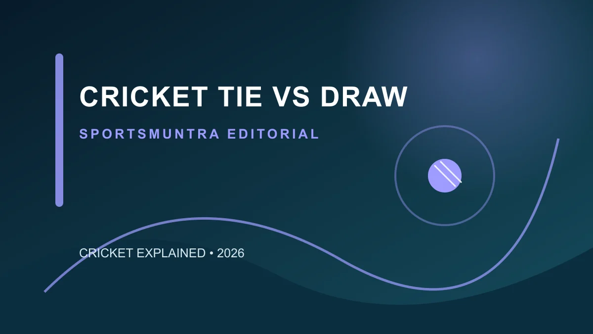 Original SportsMuntra illustration for Cricket Tie vs Draw: What Is the Difference?
