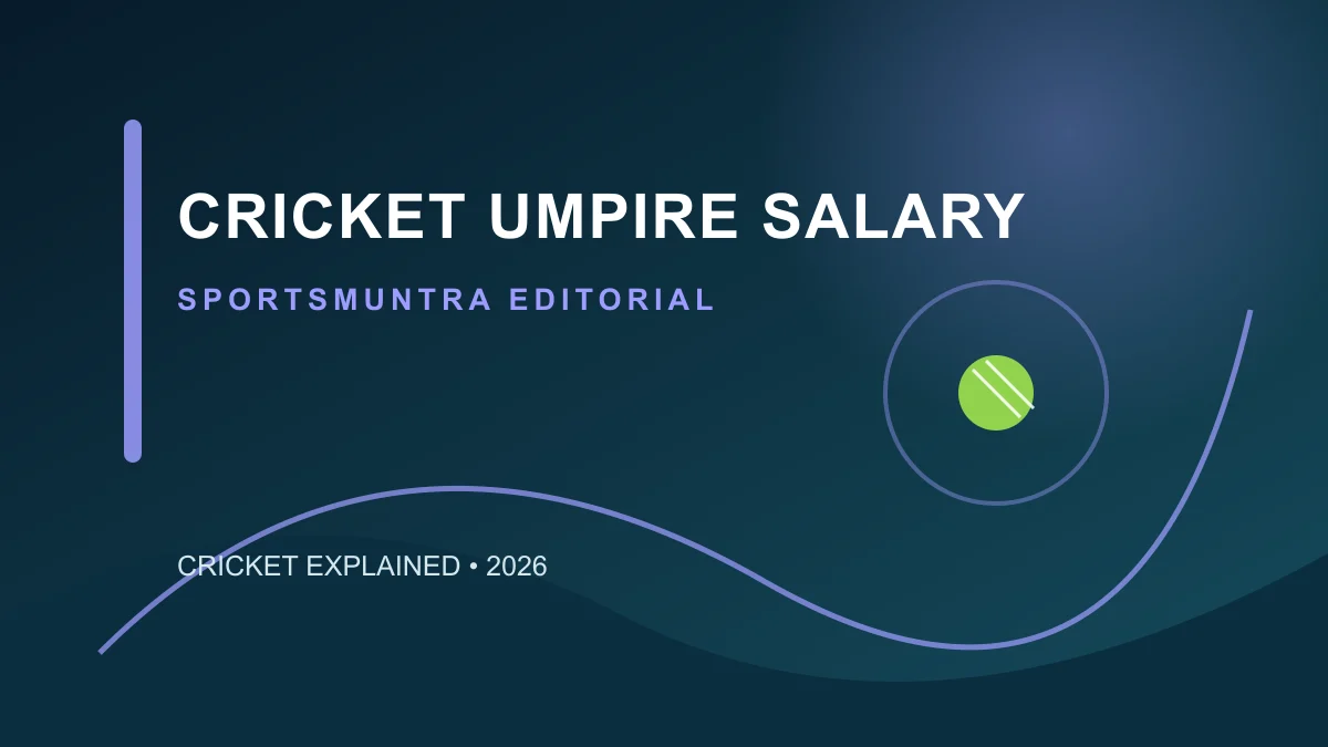 Cricket umpire with a scorebook and match-fee notes beside a boundary rope