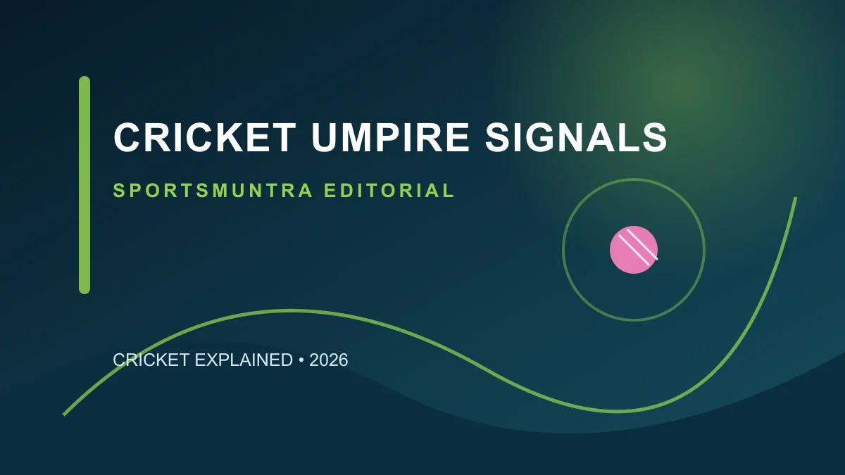Cricket umpire raising an arm to signal a boundary beside a scorebook