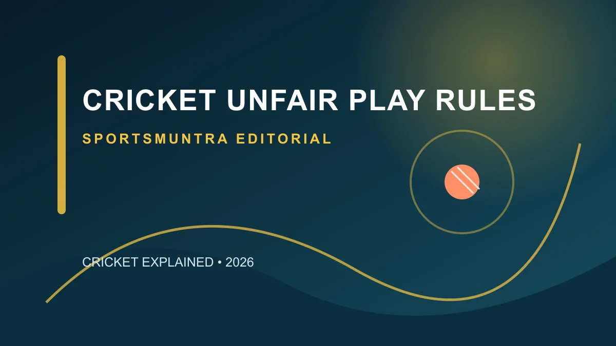 Original SportsMuntra illustration for Cricket Unfair Play Rules: Law 41 Explained