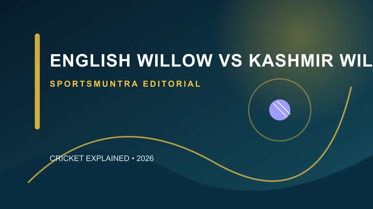 Original editorial illustration for English Willow vs Kashmir Willow Cricket Bats: what changes?