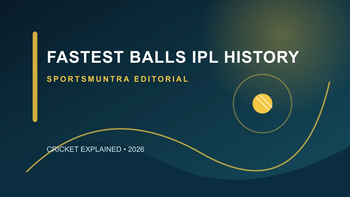 Red cricket ball and bat representing fast bowling pace records