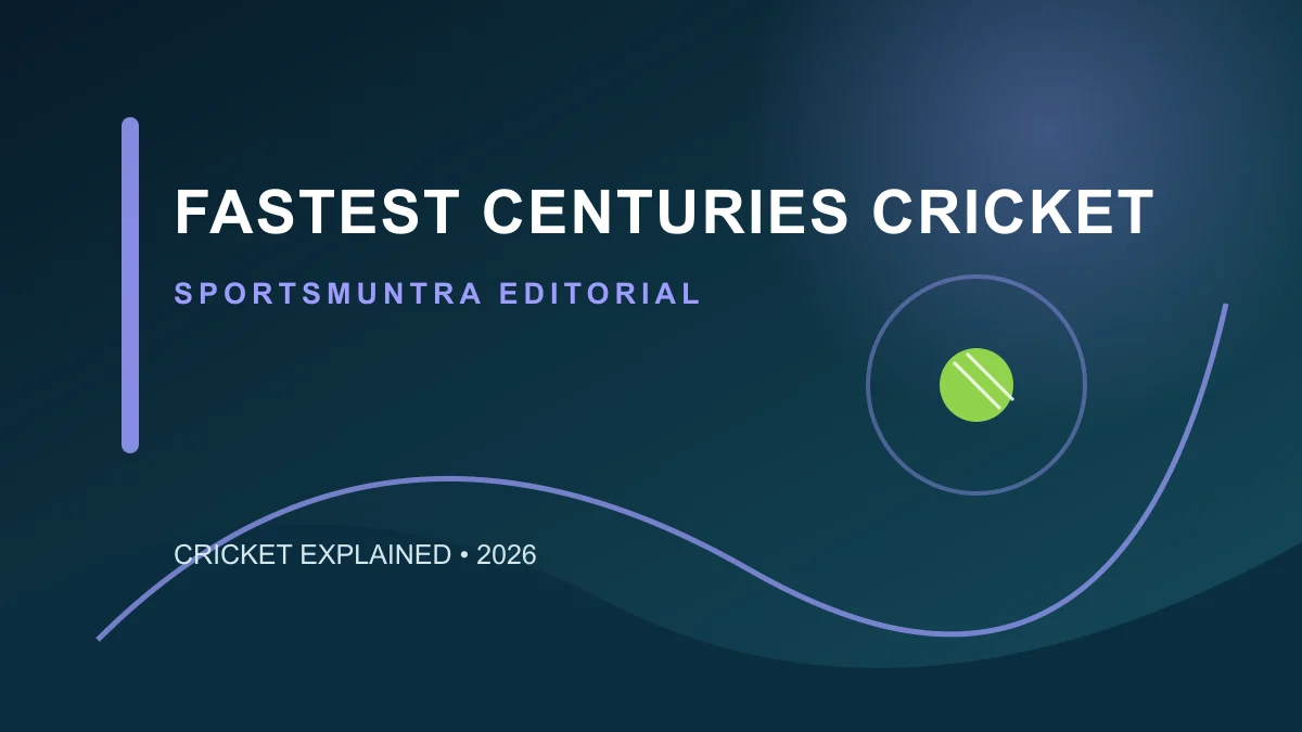 Cricket bat and red ball beside a scorecard showing a century