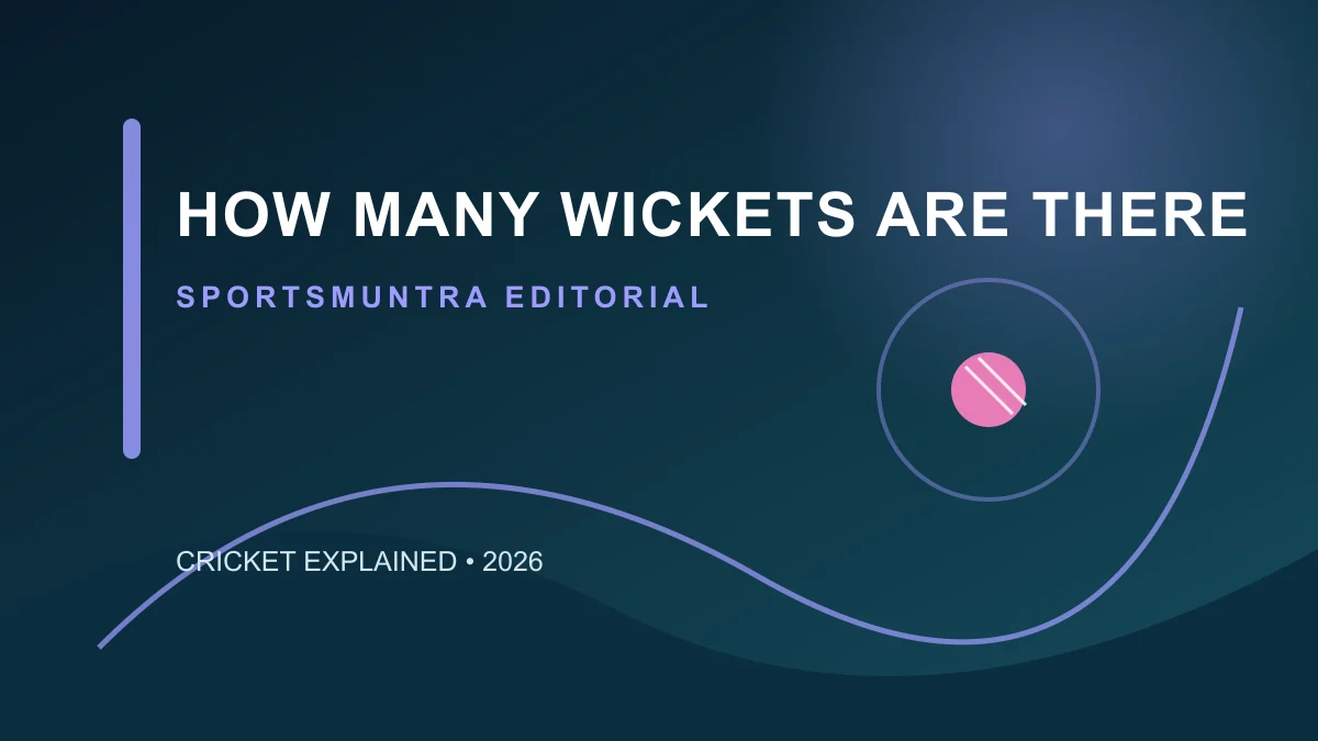 Two cricket wickets behind a red ball on a marked pitch